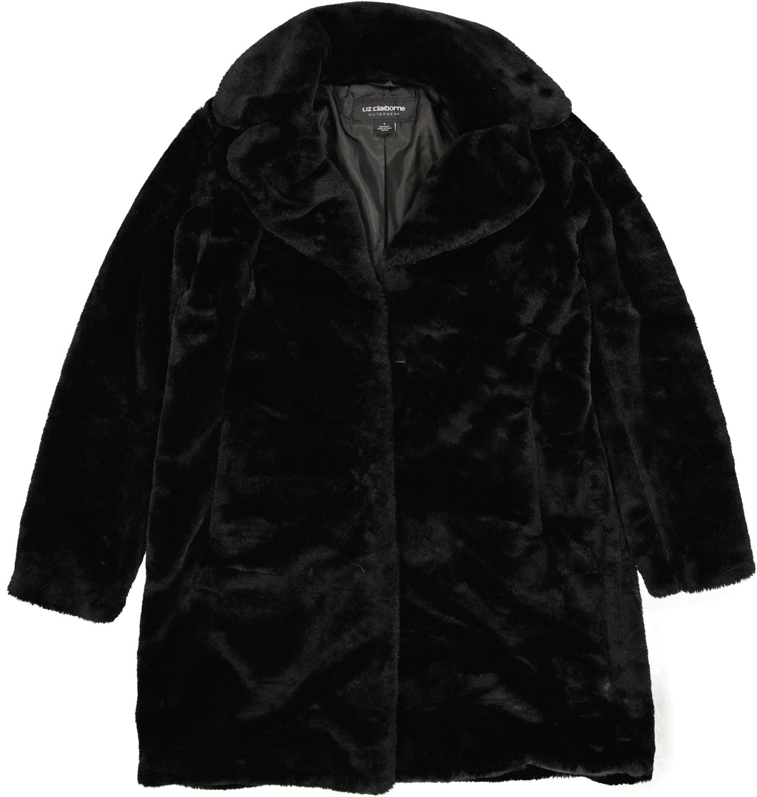 LIZ CLAIBORNE COAT FAUX FUR & SHERPA Size S